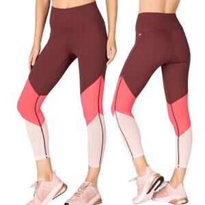 Fabletics Zone High-Waisted 7/8 Rust Desert Rose Pearl Pink‎ Leggings XXL